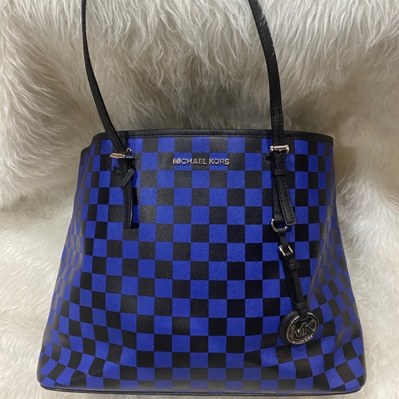 Michael Kors Jet Set Travel Checkerboard Tote - Picture 3 of 5